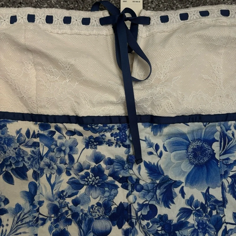 Anthropologie Blue Lace Floral Dress - Picture 2 of 5